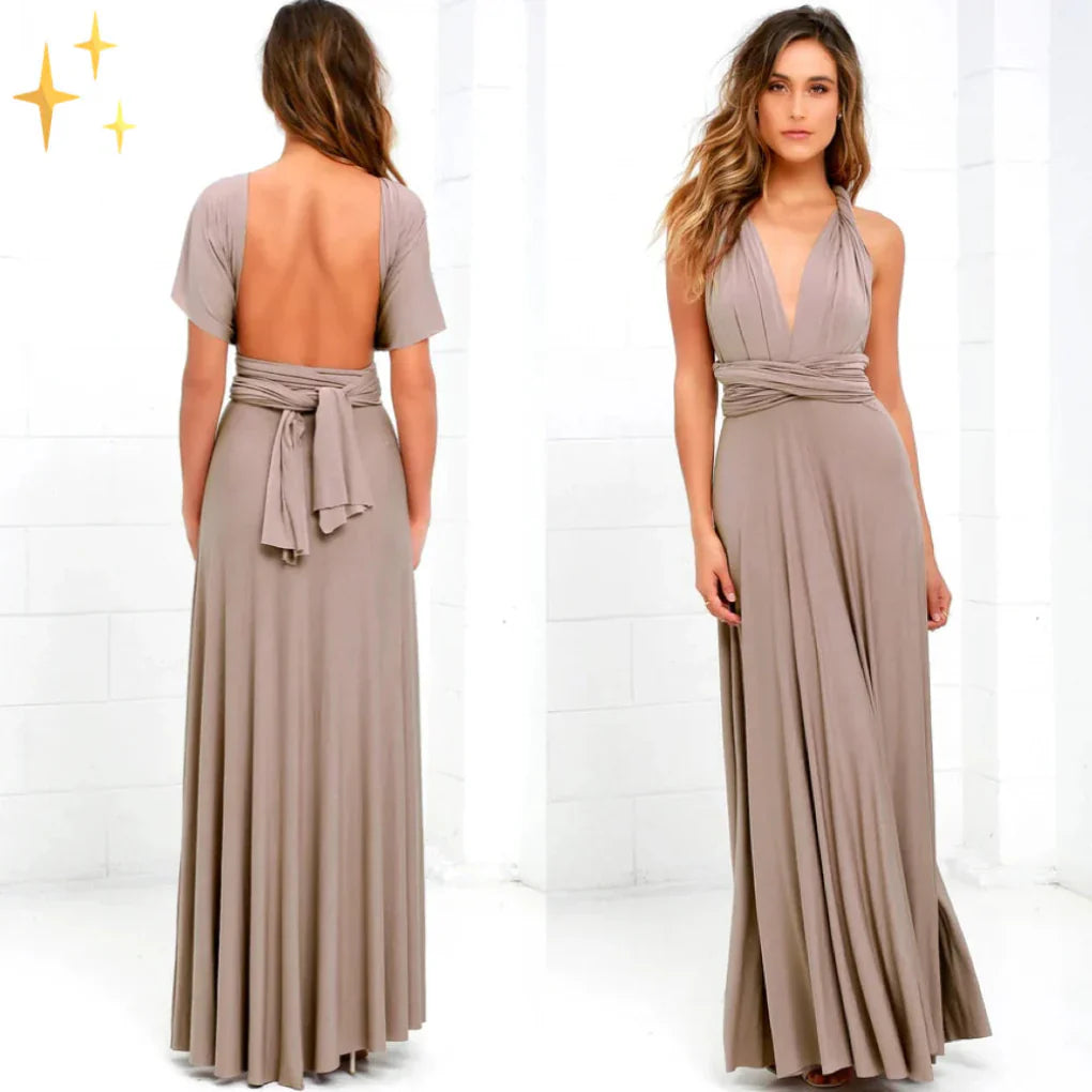 Vestido Maxi Envuelto Multiusos para Mujer Vestido de Noche Elegante Convertible