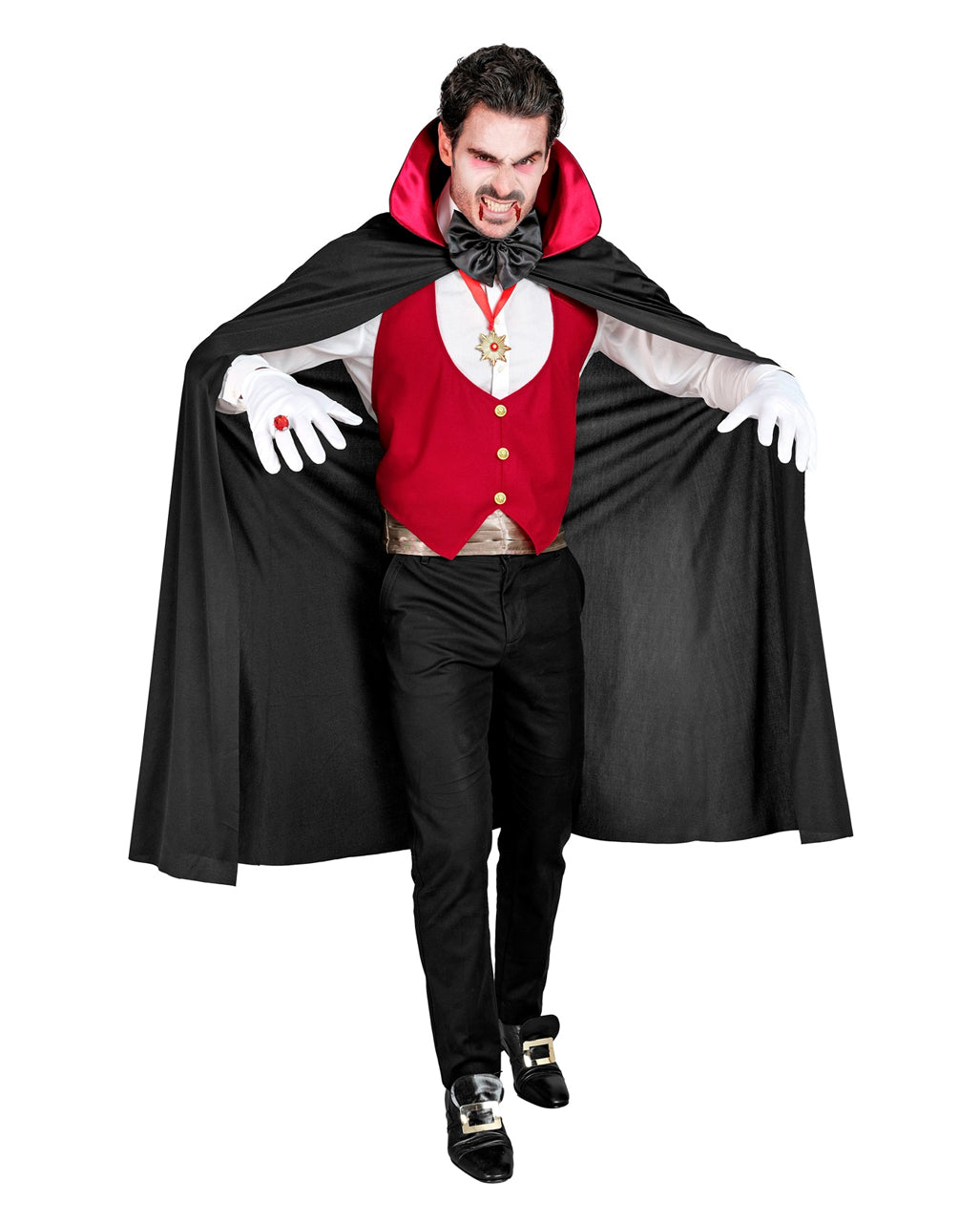 Pánská upírská vesta, plášť a doplňky – halloweenský kostým