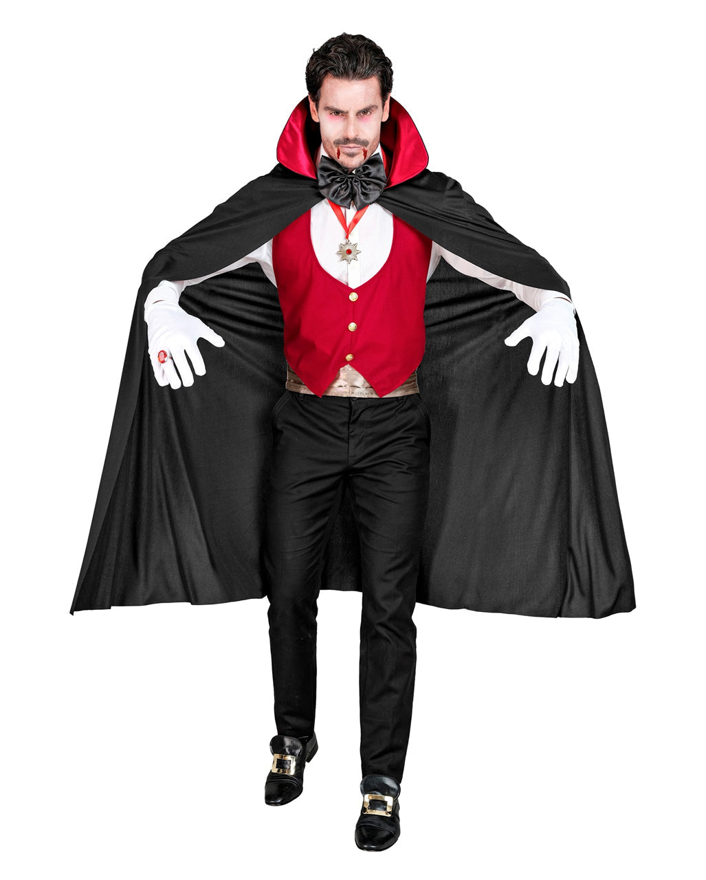 Pánská upírská vesta, plášť a doplňky – halloweenský kostým
