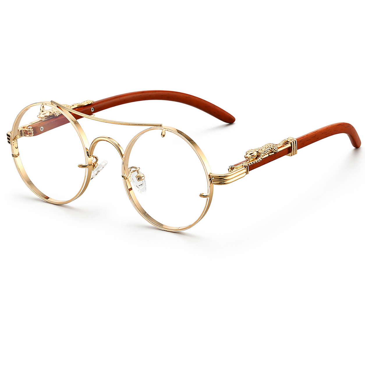 Ochelari de soare bărbați cu ramă rotundă, metalici, design retro statement