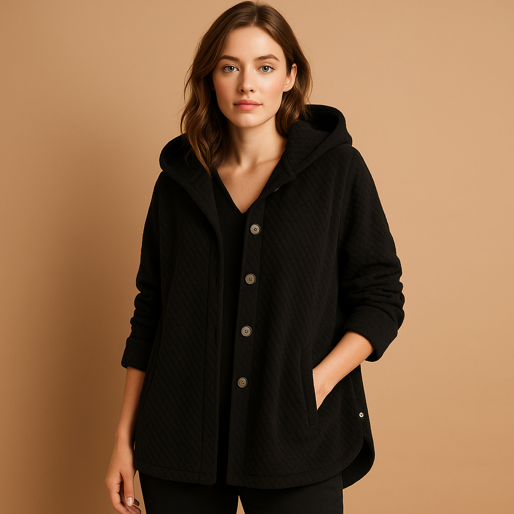 Women’s Reversible Hooded Fleece Jacket – Soft Relaxed Layer for Autumn and Winter Casual Wear