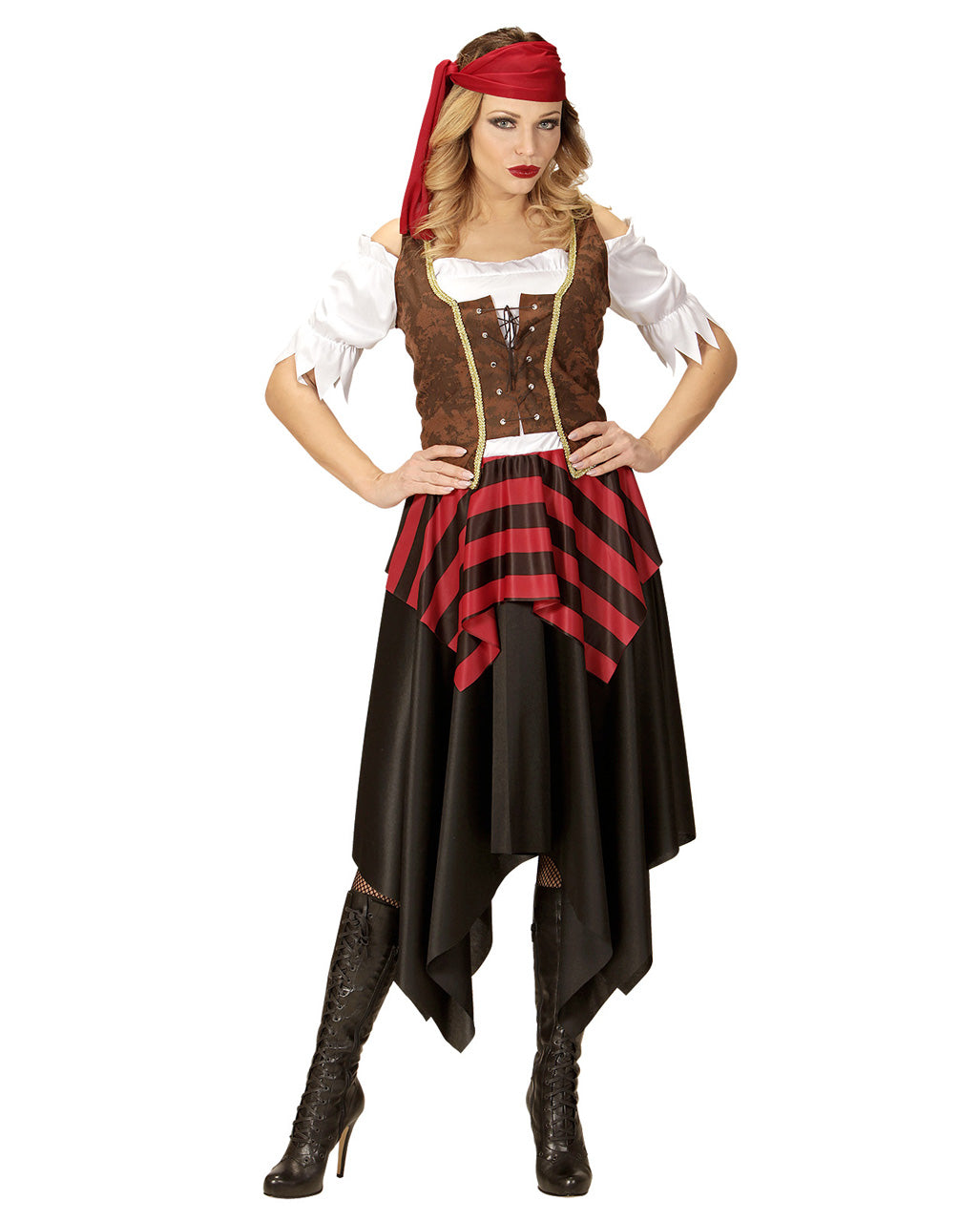 Women's Pirate Dress Corset and Bandana Halloween Costume