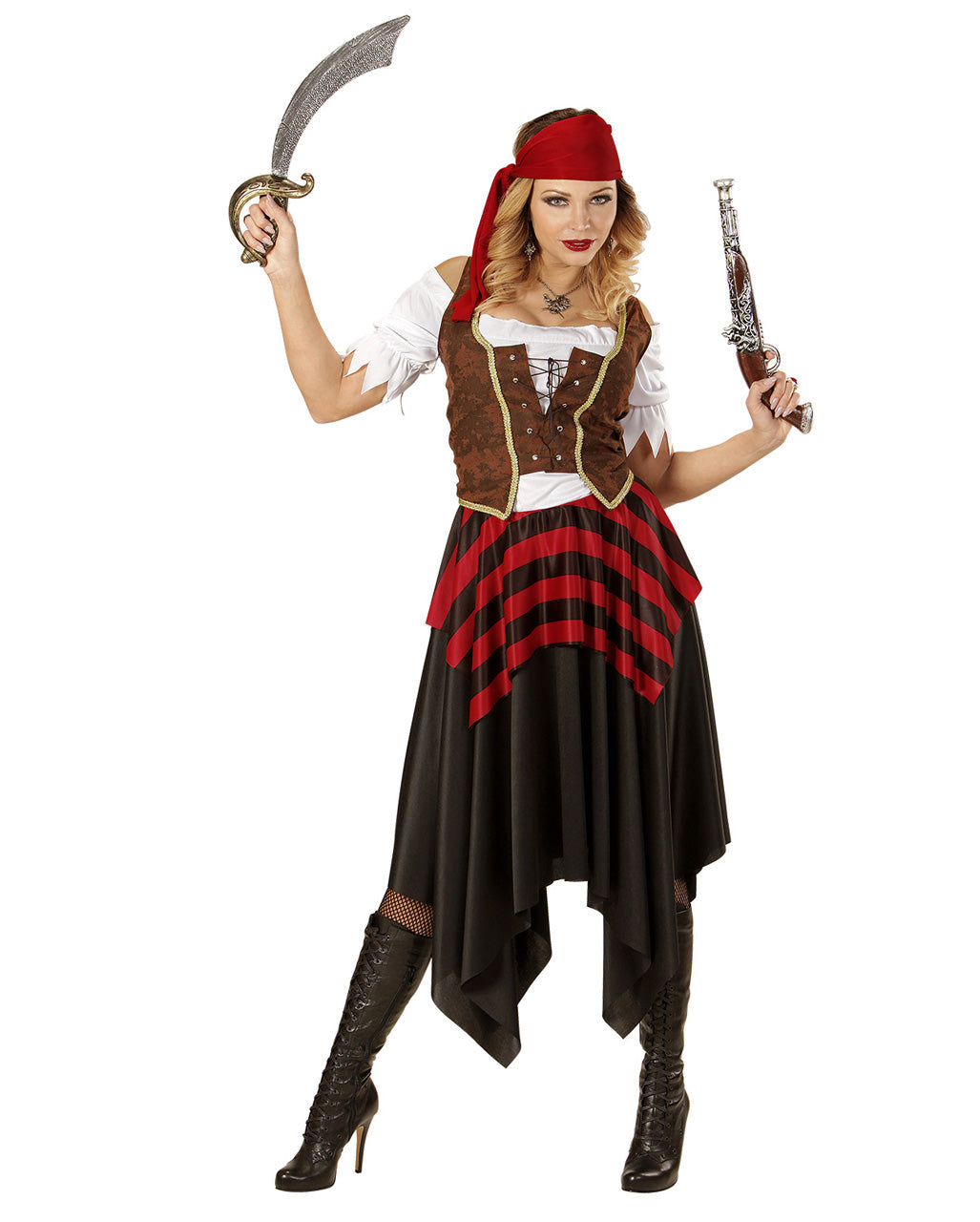 Women's Pirate Dress Corset and Bandana Halloween Costume