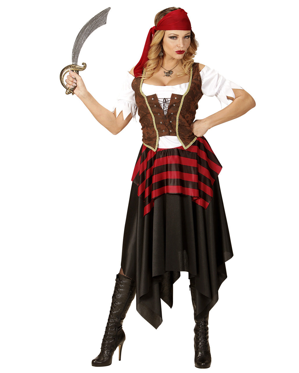 Women's Pirate Dress Corset and Bandana Halloween Costume