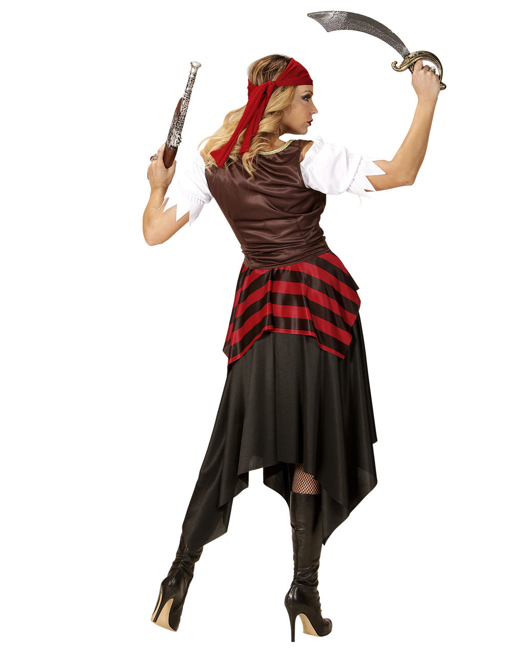 Women's Pirate Dress Corset and Bandana Halloween Costume