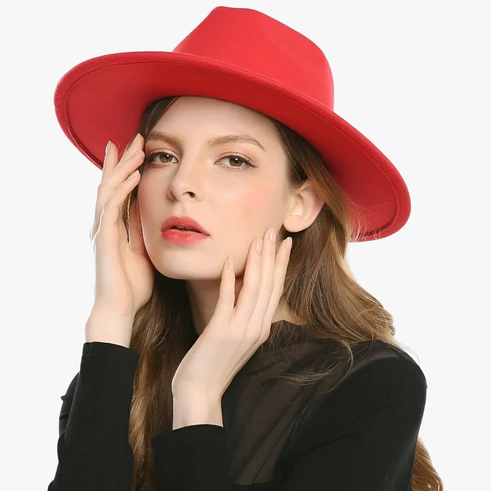 Women’s Wool Felt Fedora Hat – Water-Repellent Vintage Style for Autumn and Winter