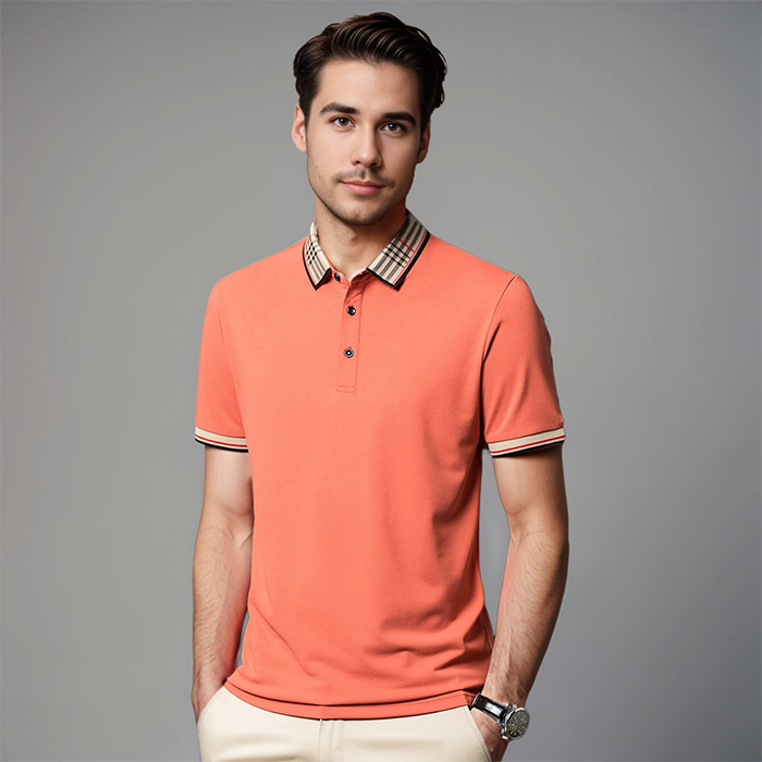 Pánské polo tričko s kontrastním límcem v elegantním smart casual stylu