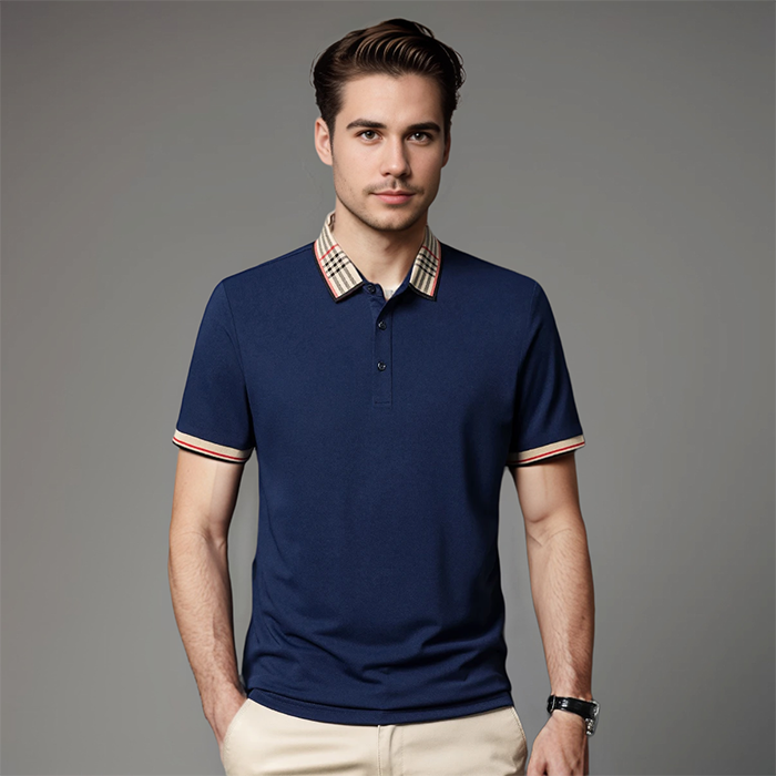 Pánské polo tričko s kontrastním límcem v elegantním smart casual stylu