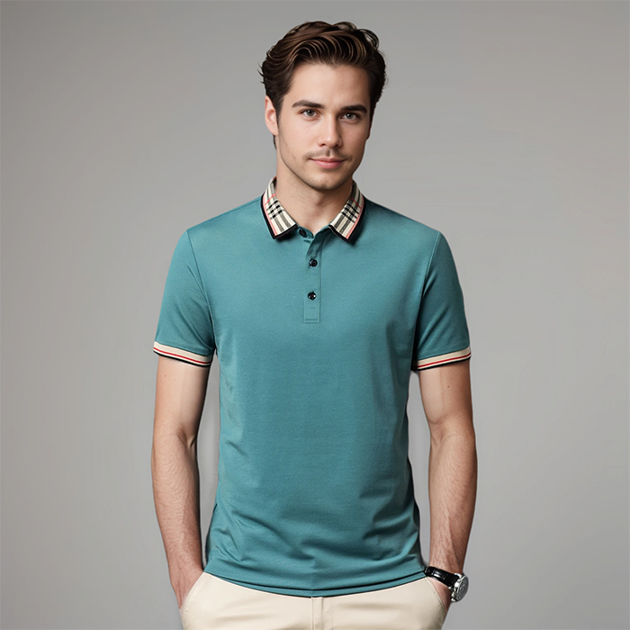 Pánské polo tričko s kontrastním límcem v elegantním smart casual stylu