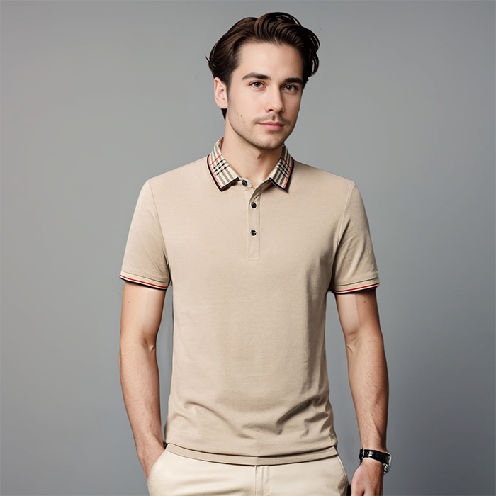 Pánské polo tričko s kontrastním límcem v elegantním smart casual stylu