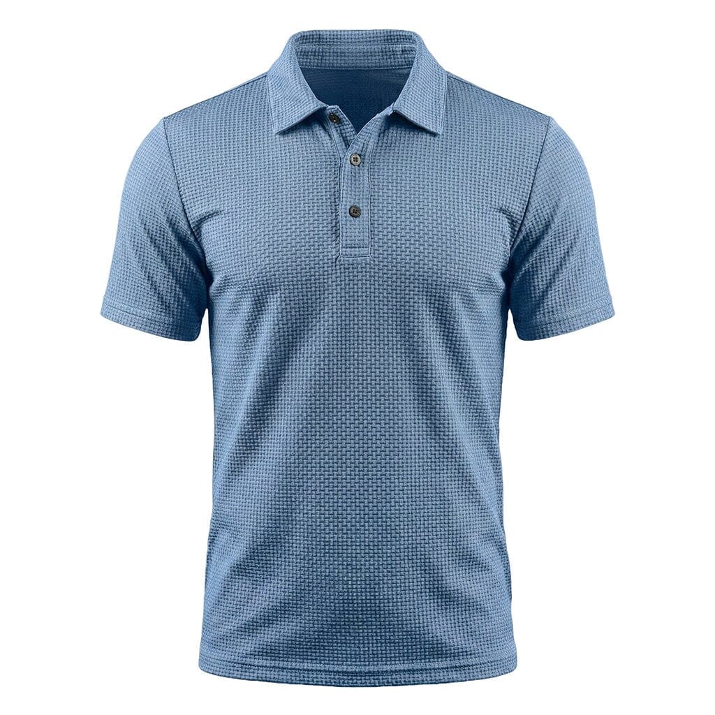 Pánske textúrované strečové polo tričko – priedušný smart casual top na každodenné nosenie
