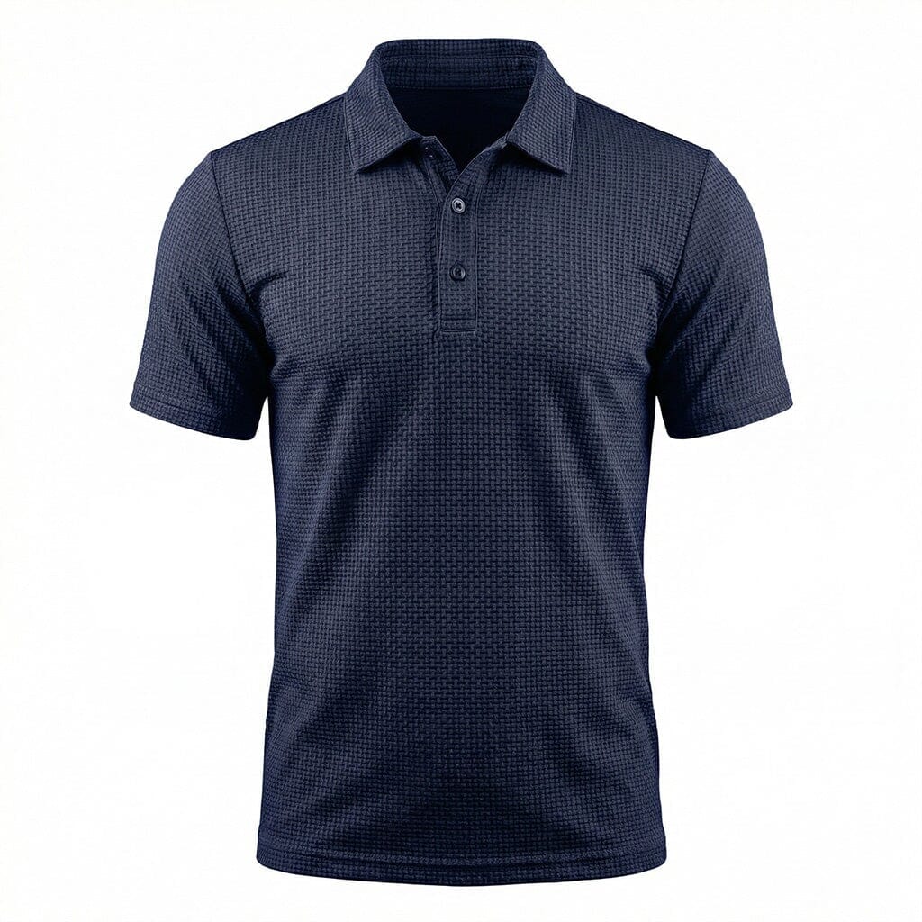 Pánske textúrované strečové polo tričko – priedušný smart casual top na každodenné nosenie