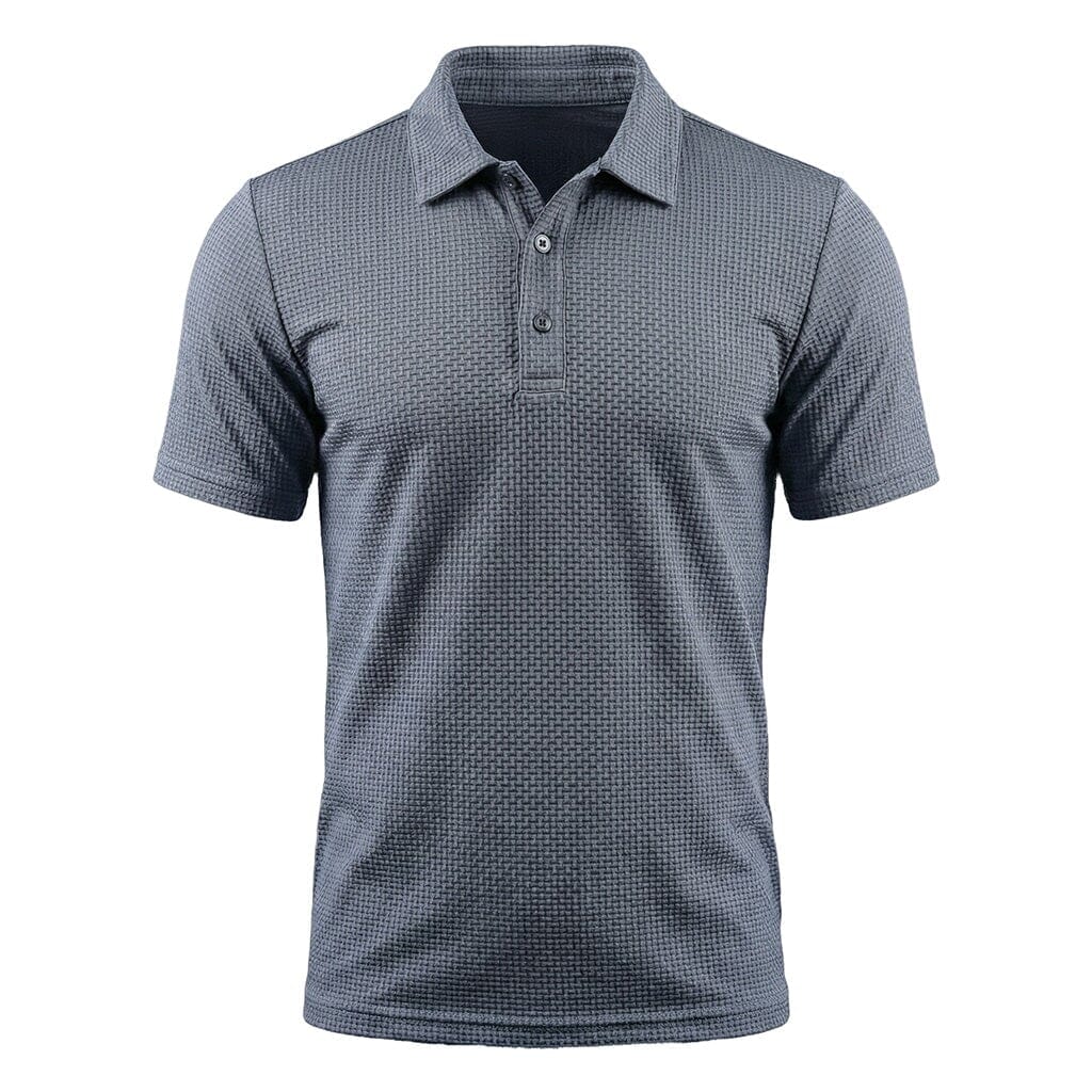 Pánske textúrované strečové polo tričko – priedušný smart casual top na každodenné nosenie