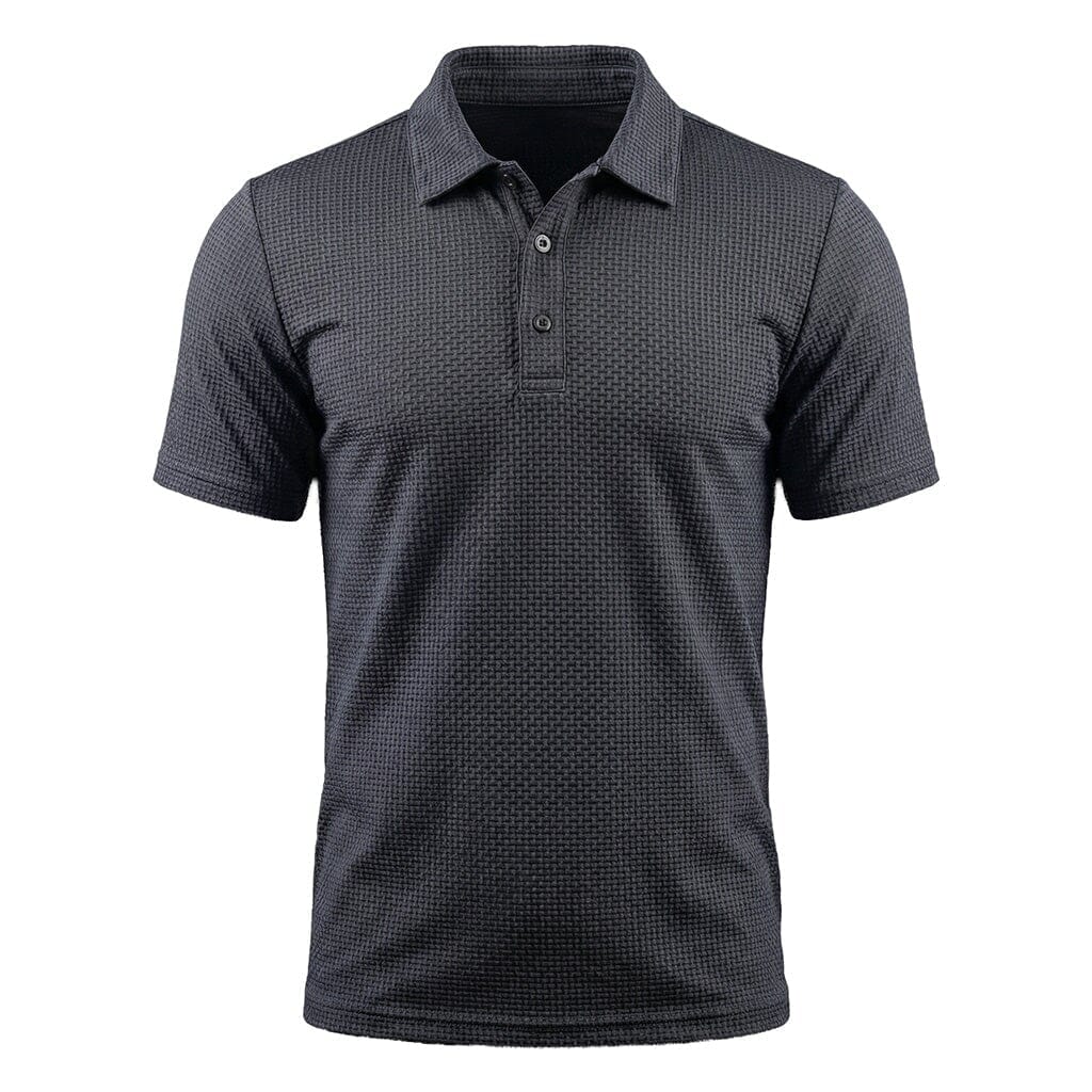 Pánske textúrované strečové polo tričko – priedušný smart casual top na každodenné nosenie