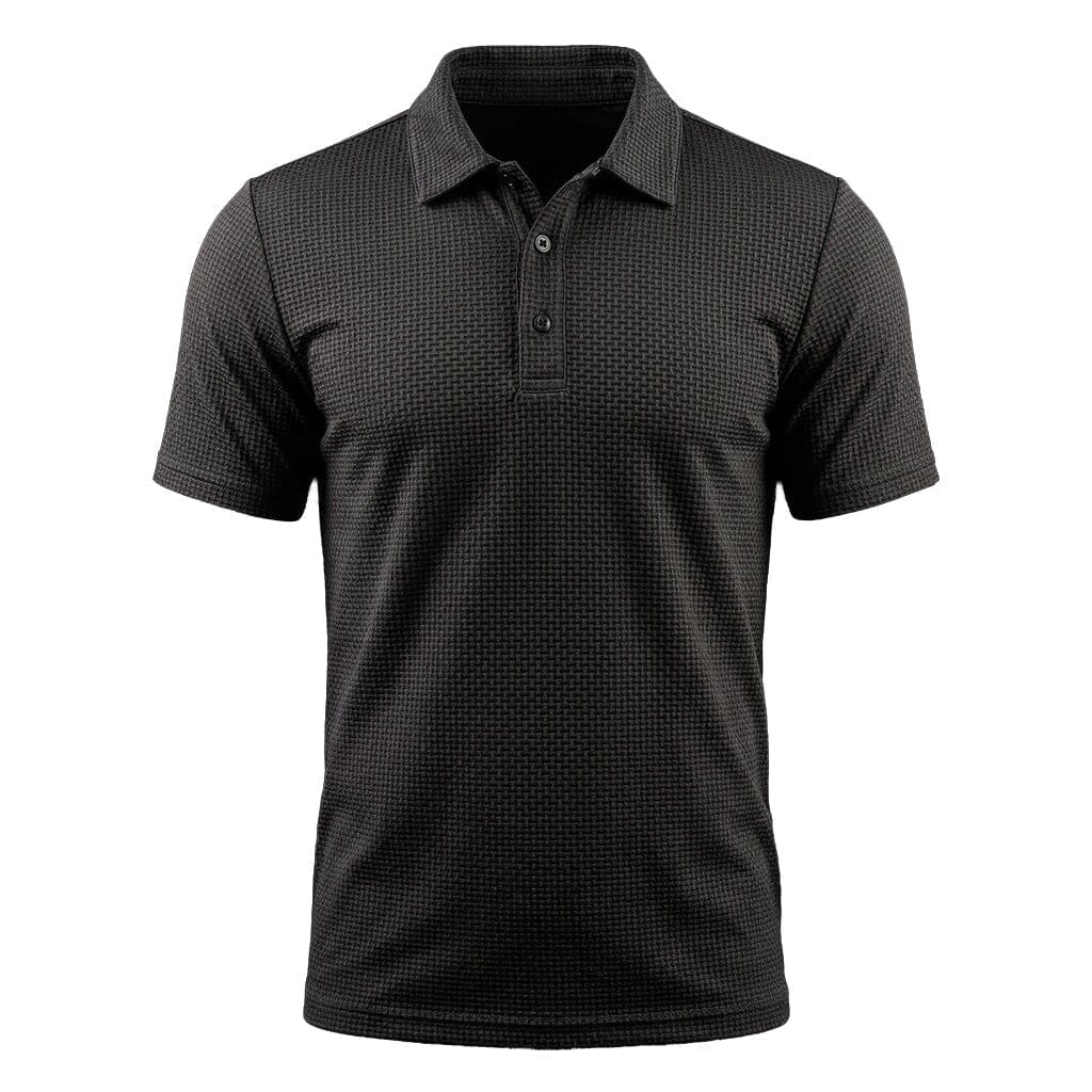 Pánske textúrované strečové polo tričko – priedušný smart casual top na každodenné nosenie