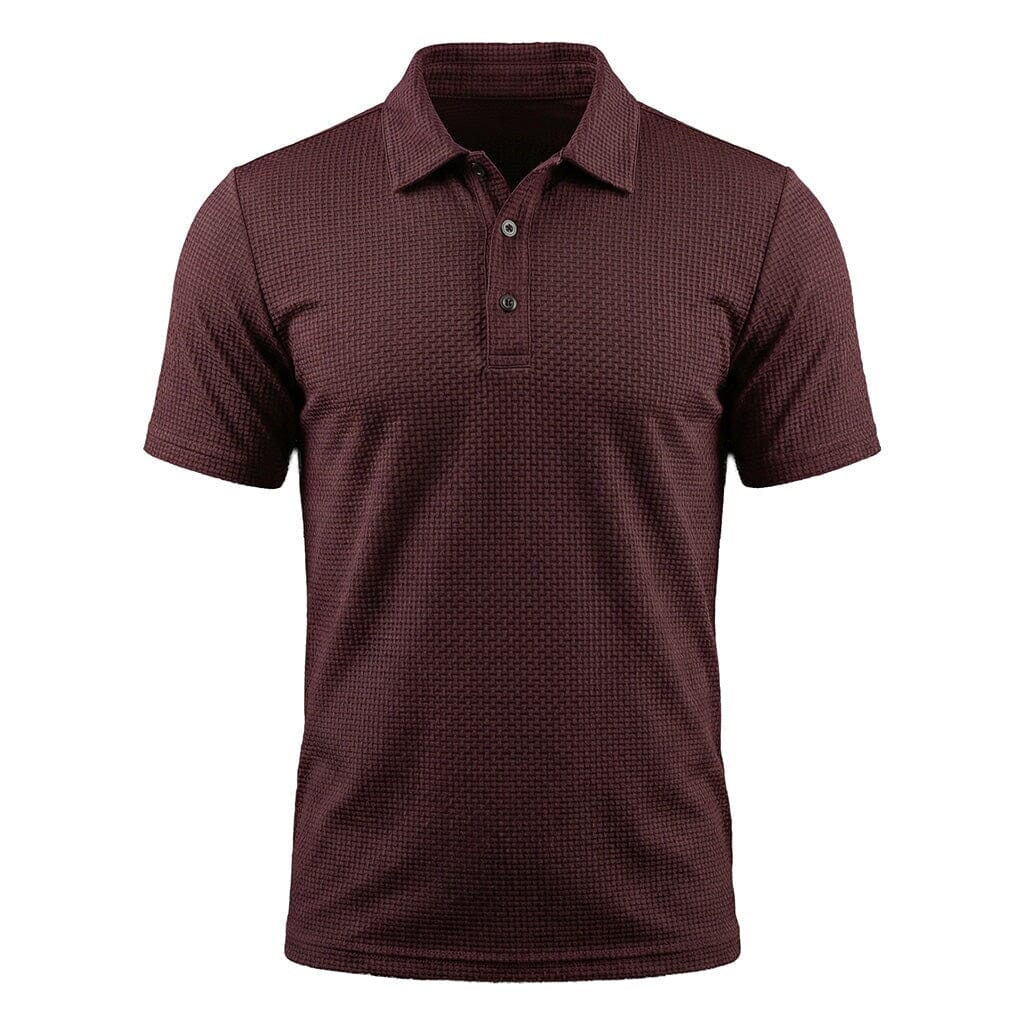 Pánske textúrované strečové polo tričko – priedušný smart casual top na každodenné nosenie