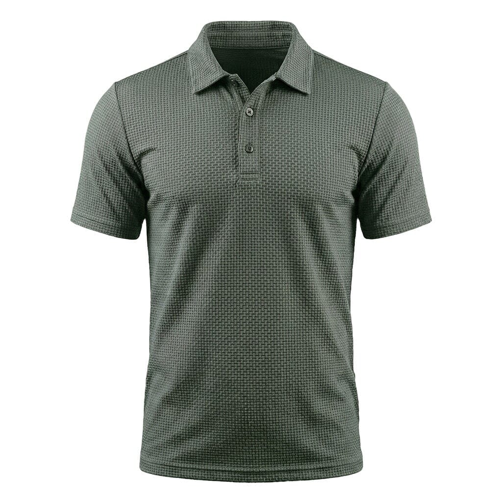 Pánske textúrované strečové polo tričko – priedušný smart casual top na každodenné nosenie