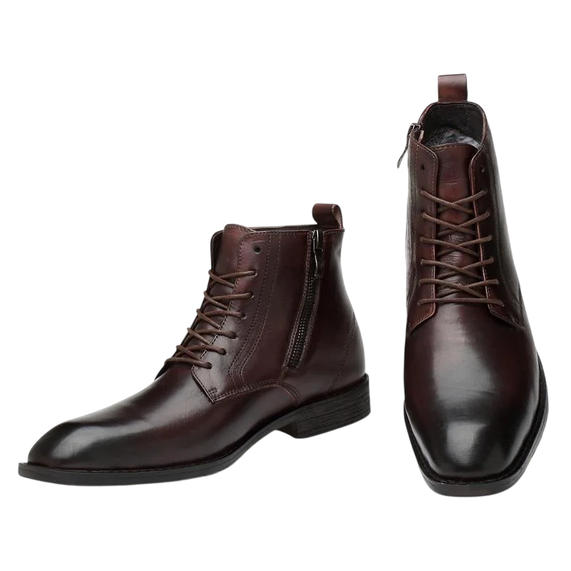 Men’s Heritage Leather Boots – Classic Lace-Up Ankle Style for Tailored and Everyday Wear
