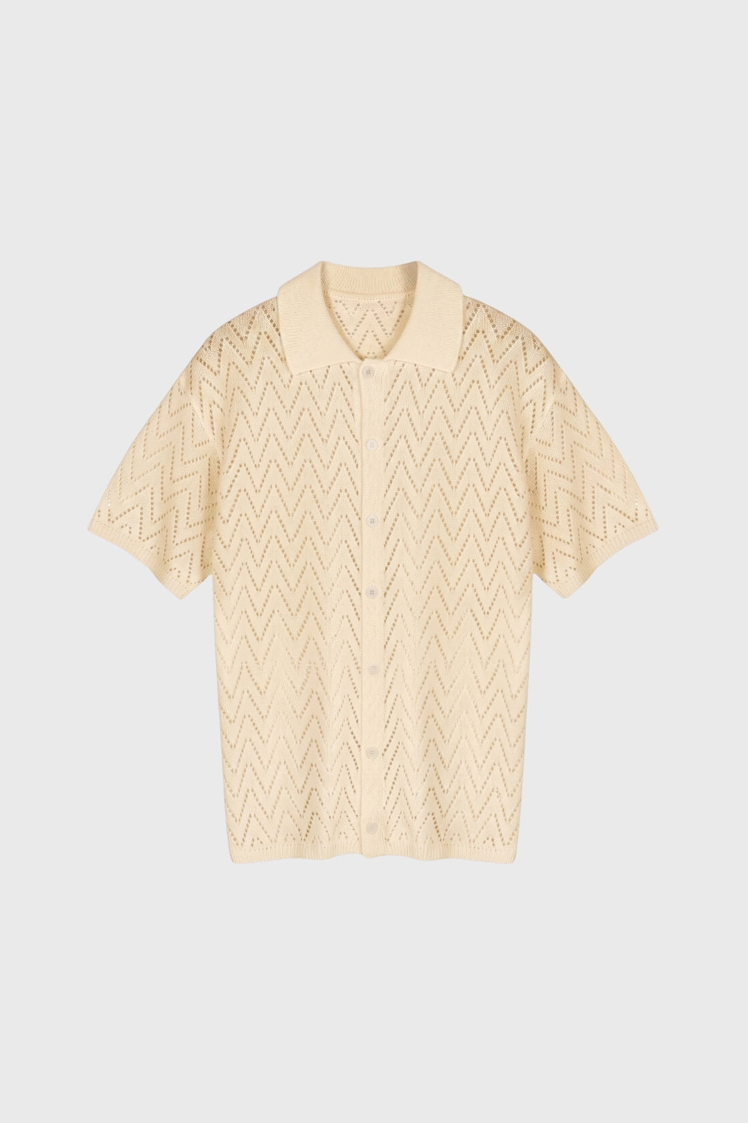 Men’s Printed Polo Button-Front Knit Shirt