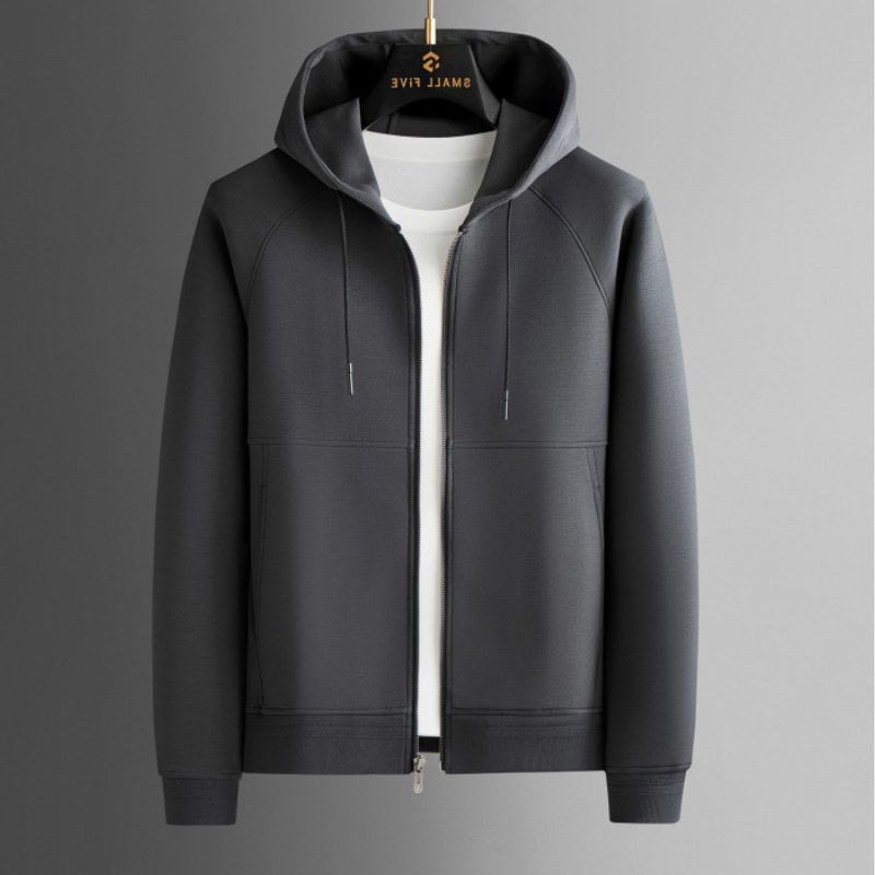 Men’s Zip-Up Tracksuit – Hooded Jacket and Jogger Set with Drawstring Waist for Casual Everyday Wear