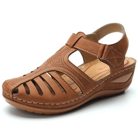 Damen-Sandalen mit geschlossener Zehenpartie – verstellbare Schuhe mit Aussparungen für Frühling und Sommer