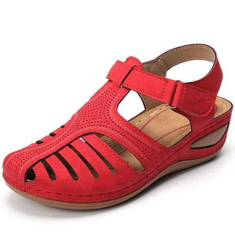 Damen-Sandalen mit geschlossener Zehenpartie – verstellbare Schuhe mit Aussparungen für Frühling und Sommer