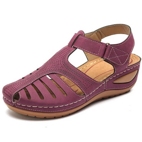 Damen-Sandalen mit geschlossener Zehenpartie – verstellbare Schuhe mit Aussparungen für Frühling und Sommer