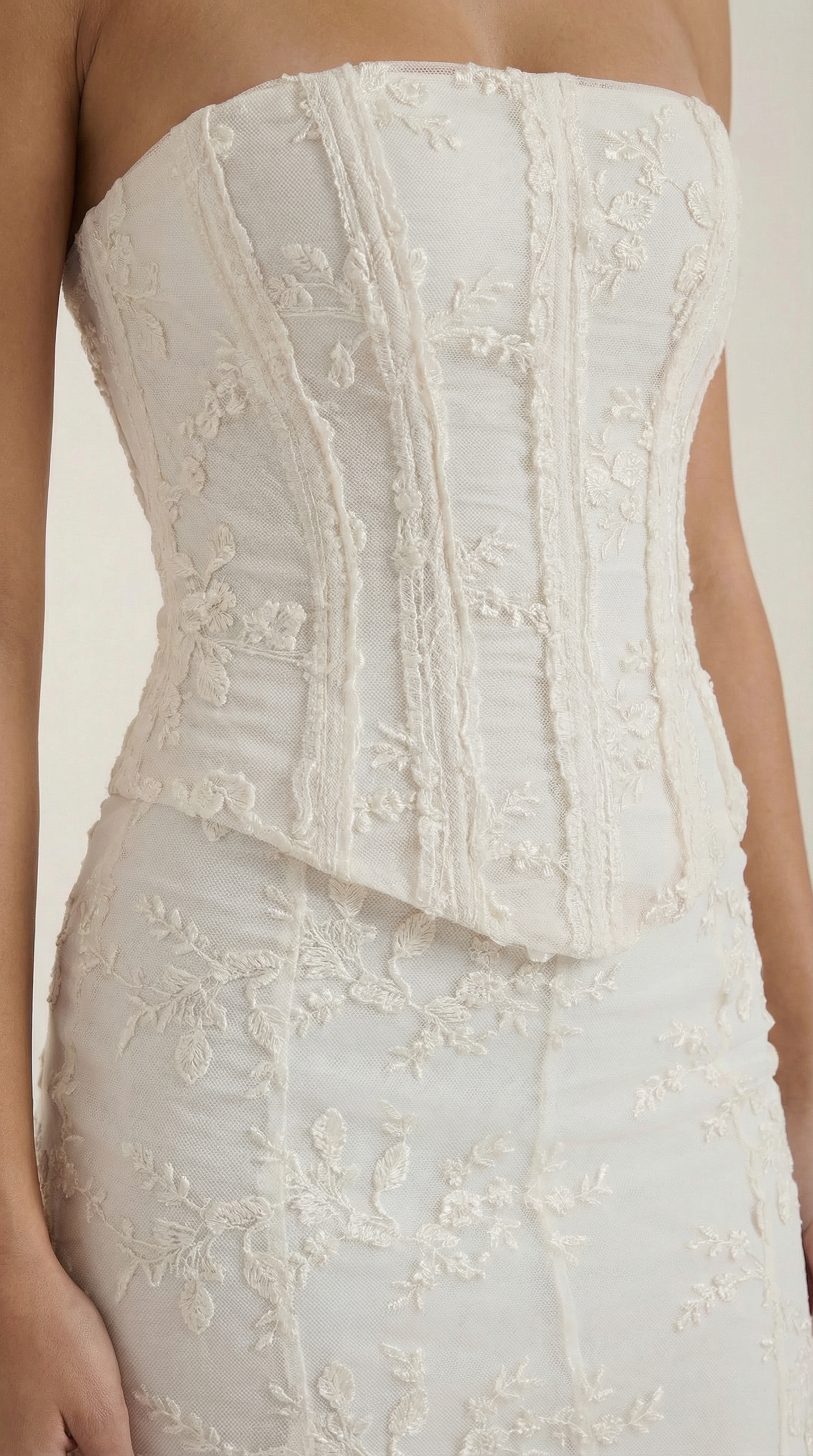 Vestido largo de sirena para ocasiones, corsé de encaje sin tirantes para mujer