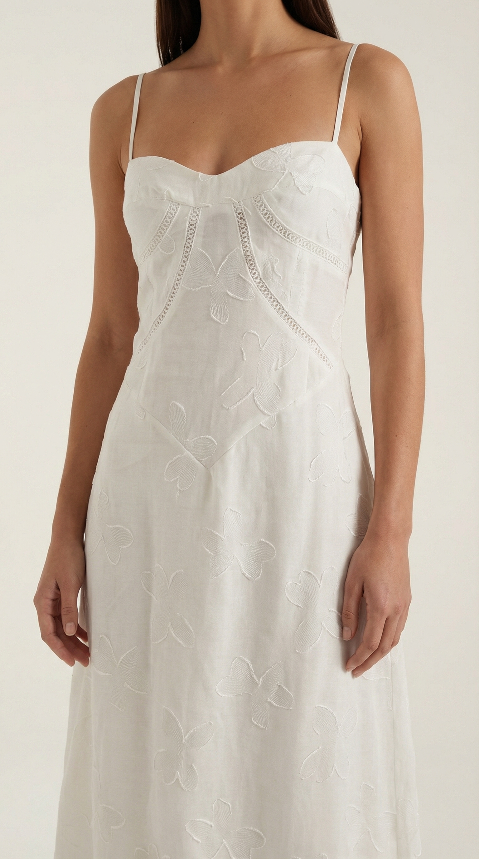 Women’s Sweetheart Jacquard Maxi Dress with Delicate Straps