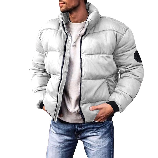 Herren-Isolations-Pufferjacke für den Winter - warme Oberjacke mit Reißverschluss für den lässigen Alltag, Städtereisen und entspannte Wochenend-Looks bei kaltem Wetter