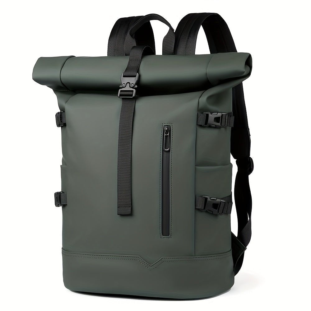 Sac à dos à fermeture enroulable pour homme - Sac de voyage déperlant avec bretelles réglables et fermeture à boucle