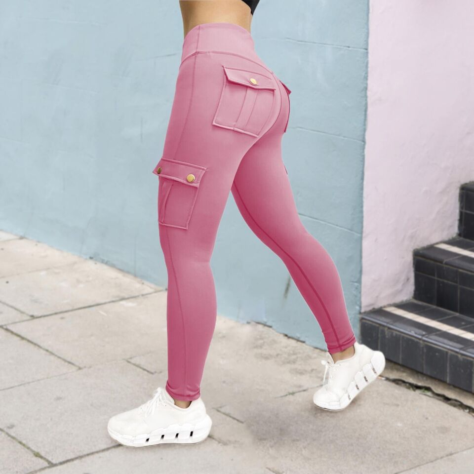 Cargo-legging voor dames met hoge taille – vormende sportlegging met zakken voor training en dagelijks gebruik