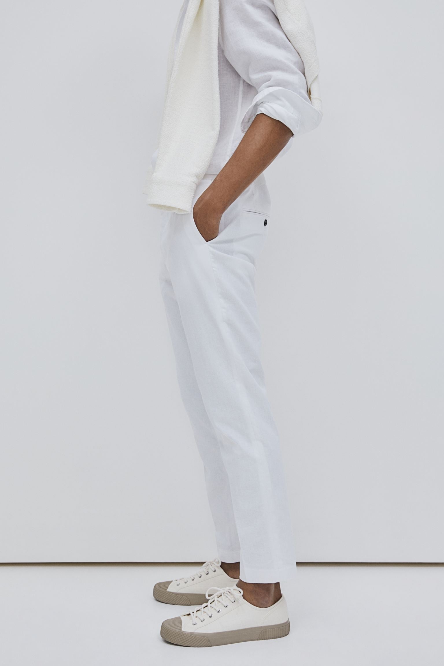Pantaloni da uomo sartoriali a righe sottili Eleganti pantaloni casual chic
