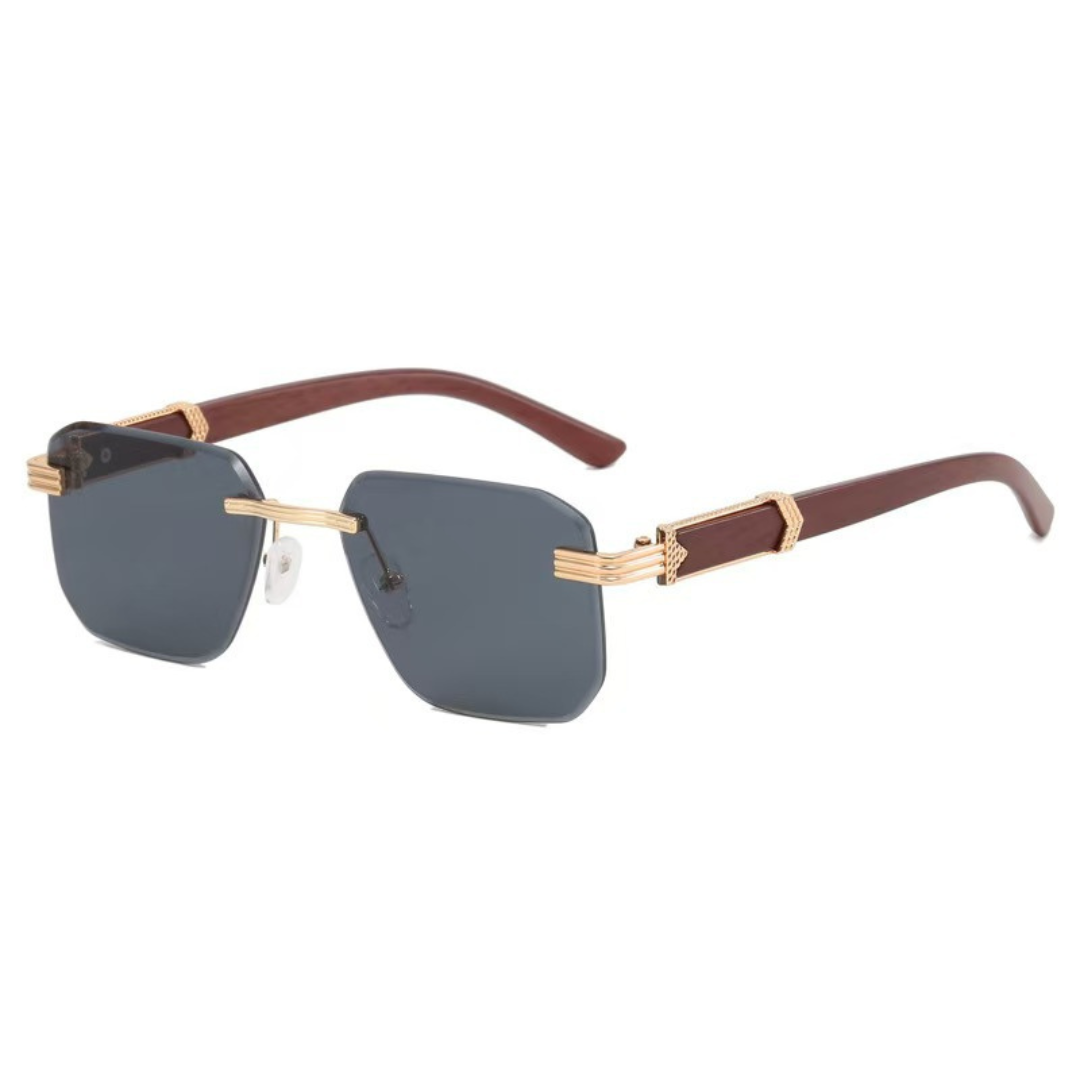 Lunettes de soleil carrées sans monture pour homme – lunettes modernes teintées pour tous les jours et les voyages
