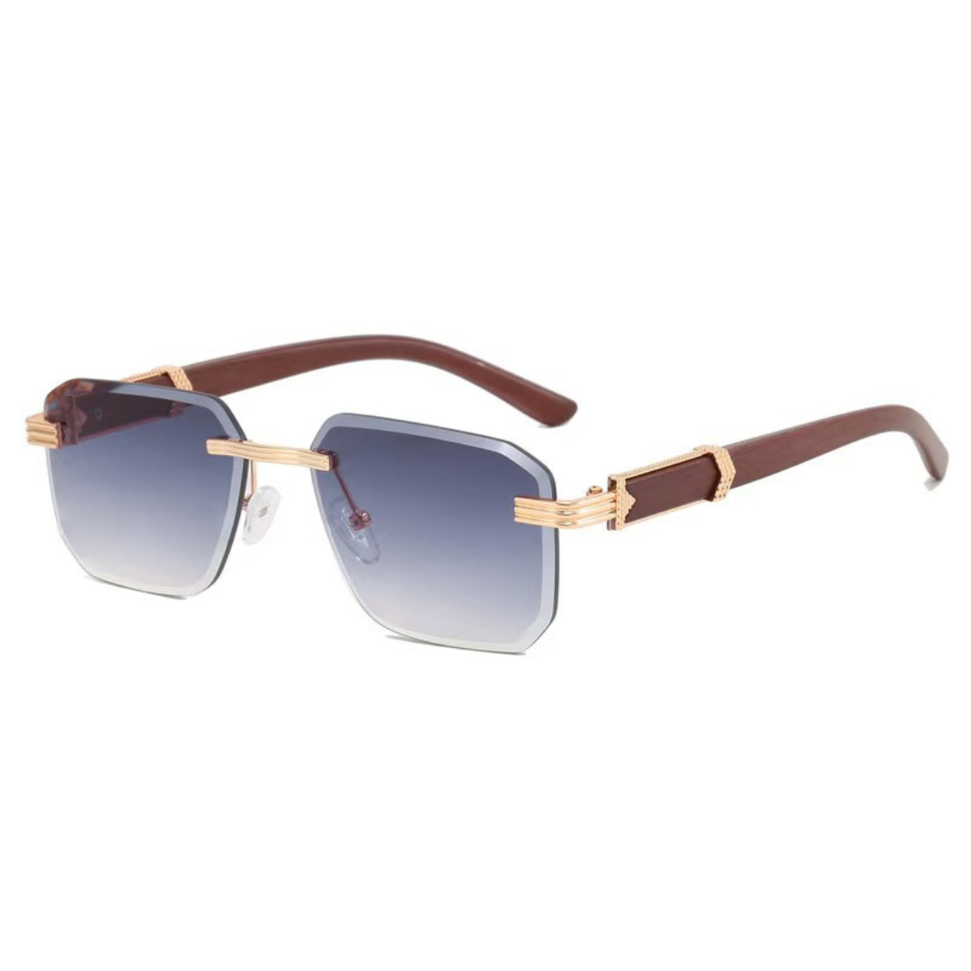 Lunettes de soleil carrées sans monture pour homme – lunettes modernes teintées pour tous les jours et les voyages