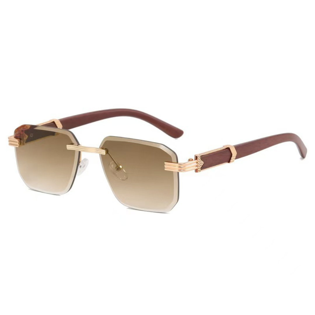 Lunettes de soleil carrées sans monture pour homme – lunettes modernes teintées pour tous les jours et les voyages