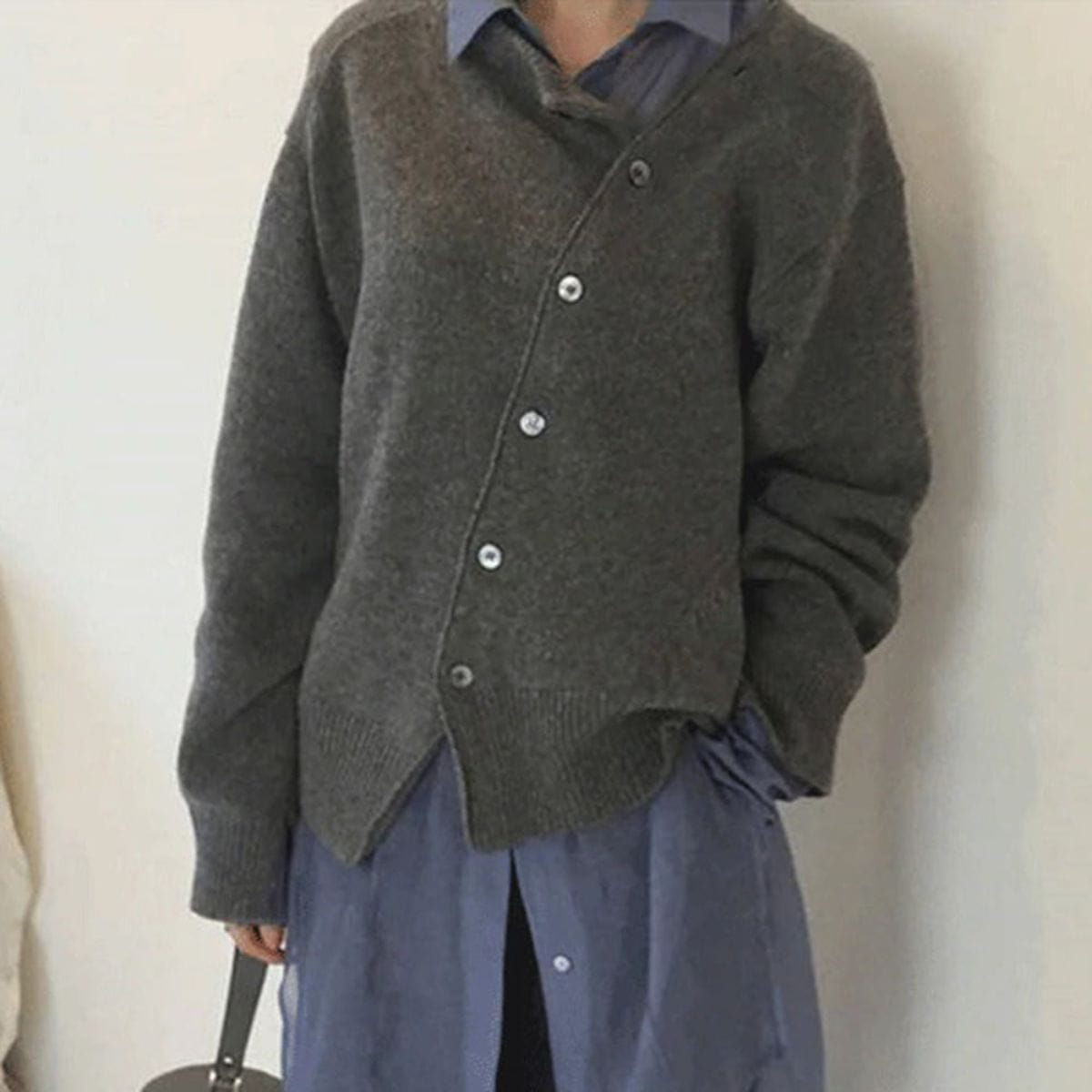 Strick-Cardigan mit Knopfleiste vorn für Damen – weicher Langarmpullover aus Kaschmirmischung für Arbeit, Freizeit und Lagenlooks im Alltag