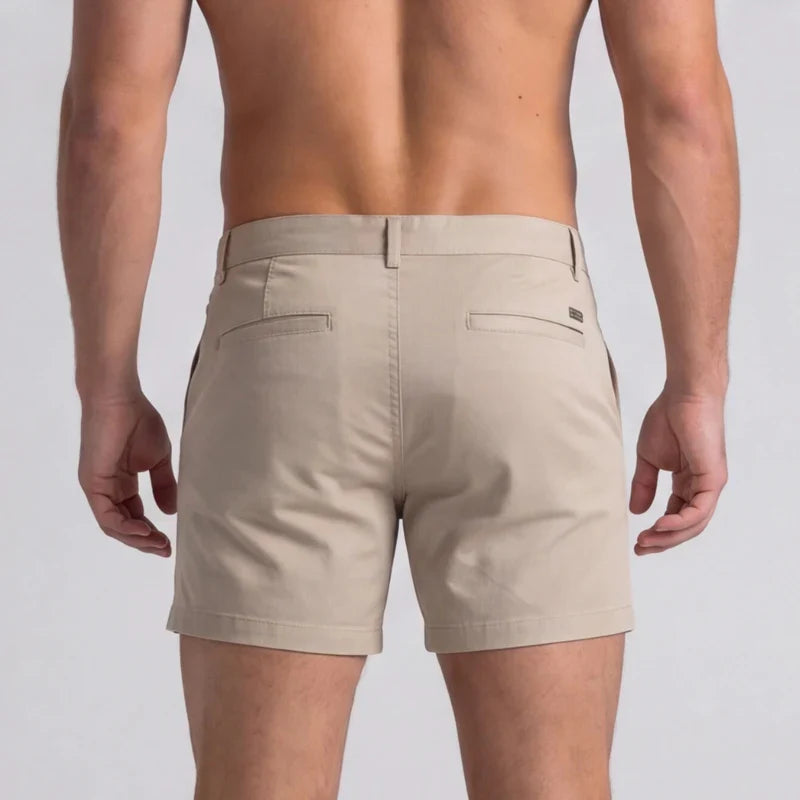Pantaloni scurți chino pentru bărbați, croială slim, cu talie ajustată