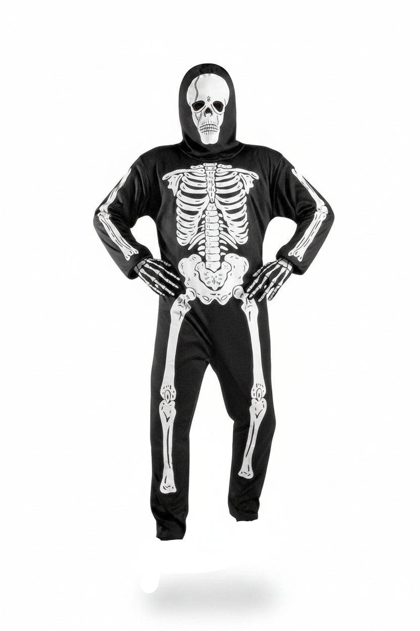 Children's Skeleton Costume with Skull Mask for Halloween