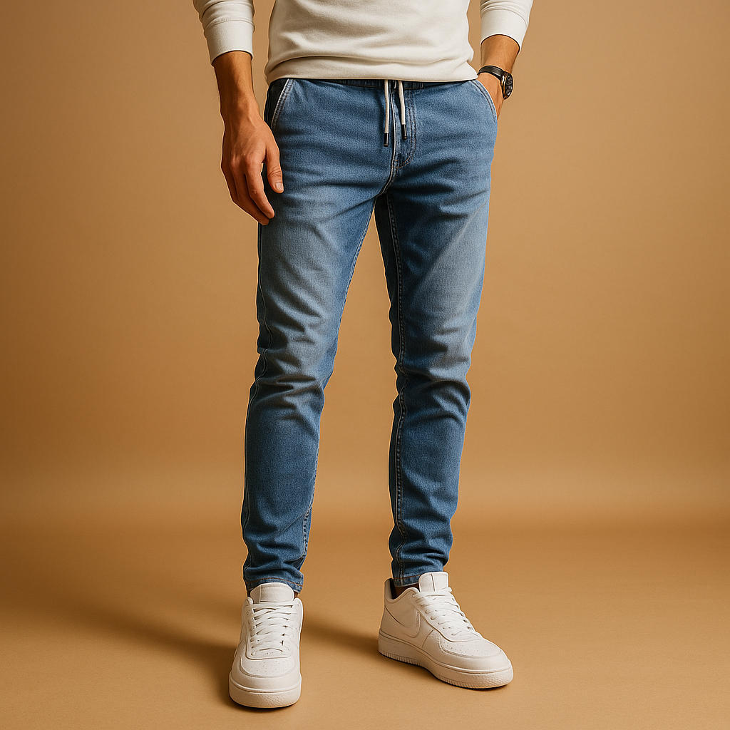 Men’s Slim-Fit Stretch Denim Jeans – Comfortable Full-Length Casual Trousers for Everyday Weekend Travel and Smart Casual Wear