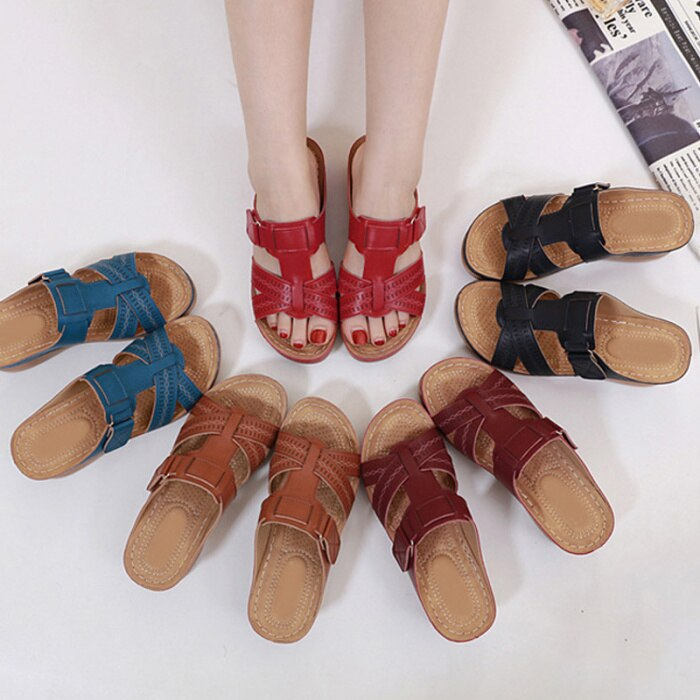 Sandalias cómodas para mujer con correa ajustable, suela acolchada, soporte ligero, zapatos de verano