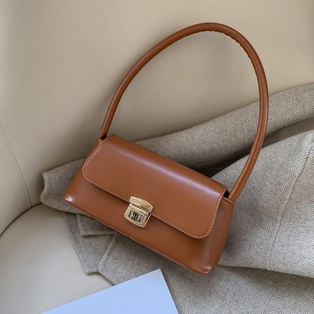 Women’s Small Shoulder Bag with Short Strap and Clasp Detail – Structured Flap Handbag for Everyday Outfits and Evening Plans
