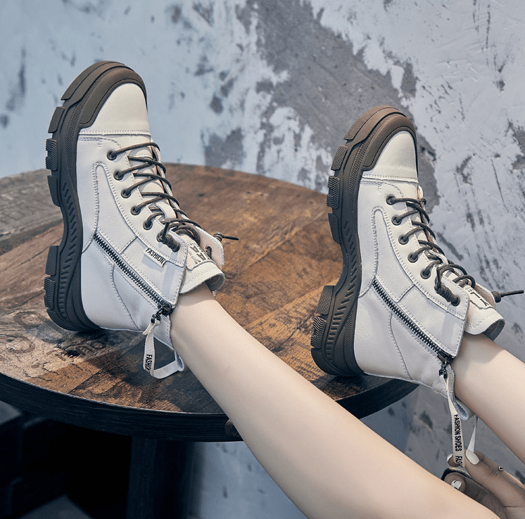 Damestøvler i sneakerstil med høj skaft – chunky snørestil til hverdagsbrug i byen