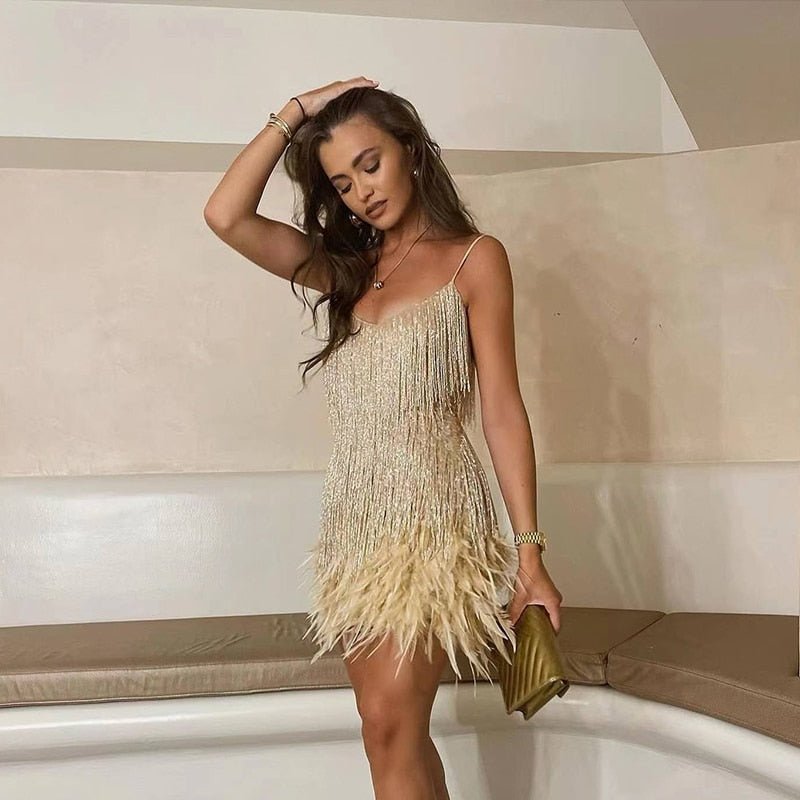 Women’s Sequin Spaghetti Strap Cocktail Dress Elegant Fitted Party Wear Evening Glamour