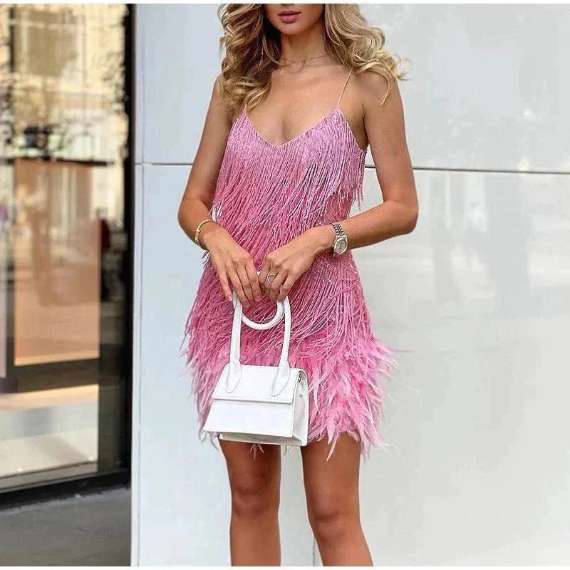Women’s Sequin Spaghetti Strap Cocktail Dress Elegant Fitted Party Wear Evening Glamour