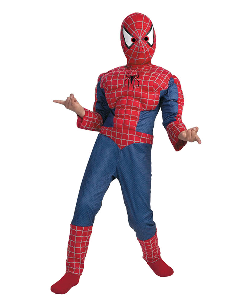 Disfraz de Halloween de superhéroe musculoso de Spiderman con licencia para niños