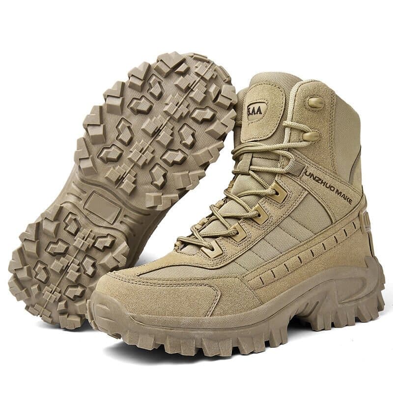 Bottes de randonnée tactiques pour homme – Design renforcé mi-haut, avec semelle crantée robuste et laçage sécurisé