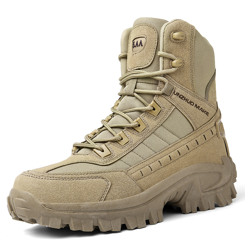 Bottes de randonnée tactiques pour homme – Design renforcé mi-haut, avec semelle crantée robuste et laçage sécurisé