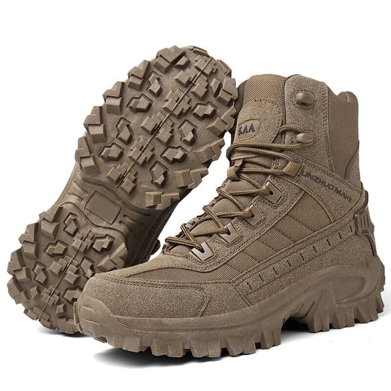 Bottes de randonnée tactiques pour homme – Design renforcé mi-haut, avec semelle crantée robuste et laçage sécurisé