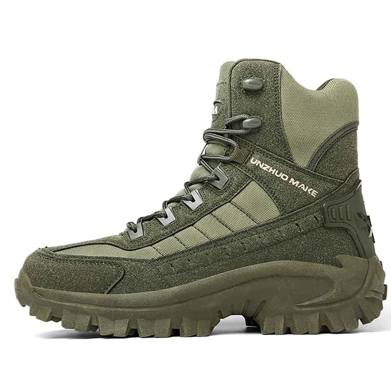 Bottes de randonnée tactiques pour homme – Design renforcé mi-haut, avec semelle crantée robuste et laçage sécurisé